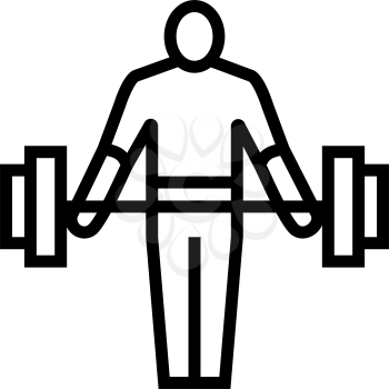 athlete exercising with weight line icon vector. athlete exercising with weight sign. isolated contour symbol black illustration