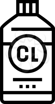 bleach chemical liquid line icon vector. bleach chemical liquid sign. isolated contour symbol black illustration