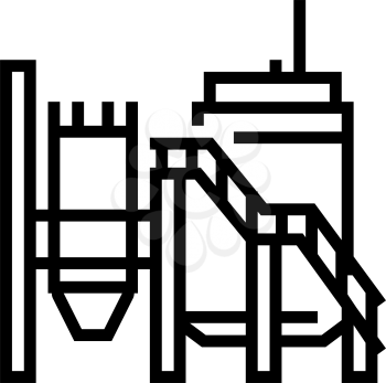 mineral processing plant line icon vector. mineral processing plant sign. isolated contour symbol black illustration