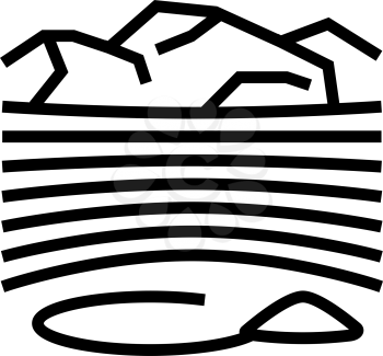 opencast goldmine line icon vector. opencast goldmine sign. isolated contour symbol black illustration