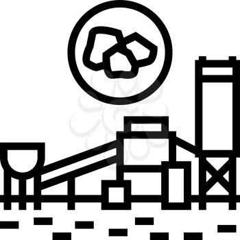 coal processing plant line icon vector. coal processing plant sign. isolated contour symbol black illustration