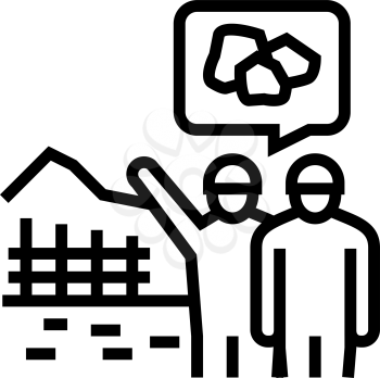 construction supervision and monitoring line icon vector. construction supervision and monitoring sign. isolated contour symbol black illustration