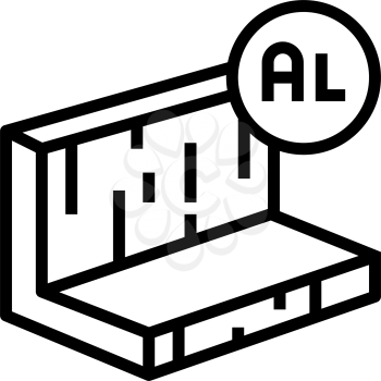 aluminum metal profile line icon vector. aluminum metal profile sign. isolated contour symbol black illustration