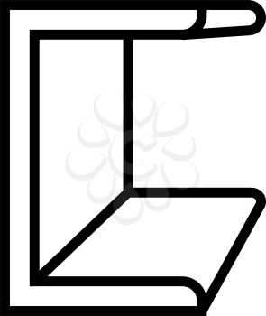 channel metal profile line icon vector. channel metal profile sign. isolated contour symbol black illustration