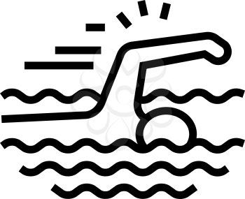 swimming sport line icon vector. swimming sport sign. isolated contour symbol black illustration