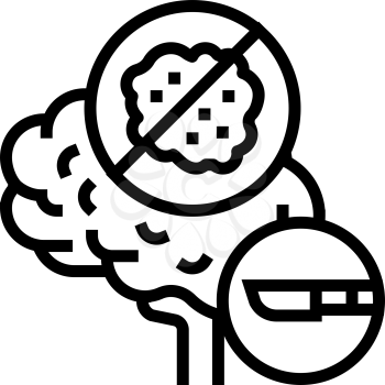 brain tumor surgery line icon vector. brain tumor surgery sign. isolated contour symbol black illustration