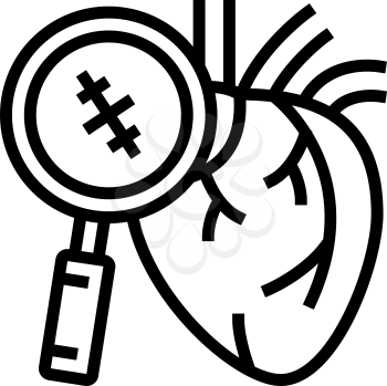 heart surgery line icon vector. heart surgery sign. isolated contour symbol black illustration