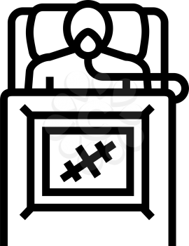 patient surgery line icon vector. patient surgery sign. isolated contour symbol black illustration
