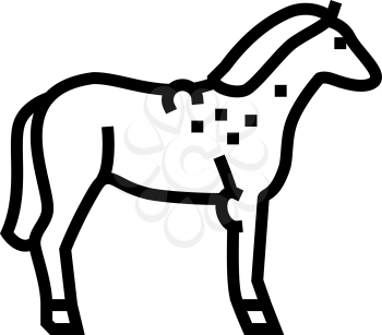 brucellosis horse line icon vector. brucellosis horse sign. isolated contour symbol black illustration