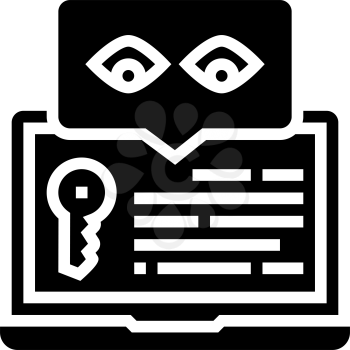 key security system glyph icon vector. key security system sign. isolated contour symbol black illustration