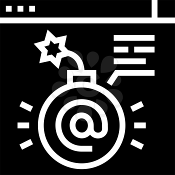 fraud internet problem glyph icon vector. fraud internet problem sign. isolated contour symbol black illustration