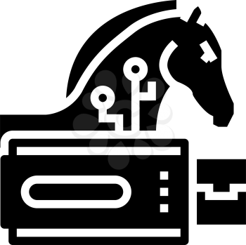 trojan virus glyph icon vector. trojan virus sign. isolated contour symbol black illustration