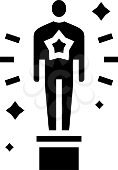 oscar award glyph icon vector. oscar award sign. isolated contour symbol black illustration