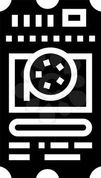 ticket cinema glyph icon vector. ticket cinema sign. isolated contour symbol black illustration