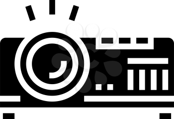 projector electronic device cinema glyph icon vector. projector electronic device cinema sign. isolated contour symbol black illustration