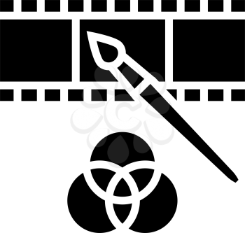 video editor glyph icon vector. video editor sign. isolated contour symbol black illustration