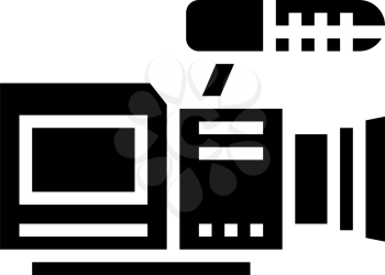 video camera glyph icon vector. video camera sign. isolated contour symbol black illustration