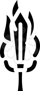 burning sword glyph icon vector. burning sword sign. isolated contour symbol black illustration