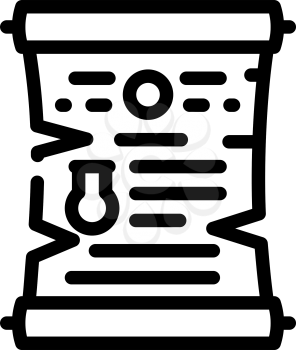 scroll with magic spell line icon vector. scroll with magic spell sign. isolated contour symbol black illustration
