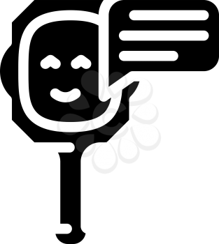 talking mirror glyph icon vector. talking mirror sign. isolated contour symbol black illustration