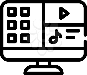 media files operating system line icon vector. media files operating system sign. isolated contour symbol black illustration