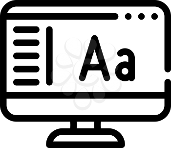 fonts operating system line icon vector. fonts operating system sign. isolated contour symbol black illustration