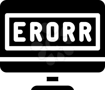 error operating system glyph icon vector. error operating system sign. isolated contour symbol black illustration
