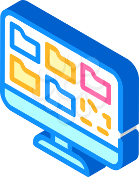 folders of operating system isometric icon vector. folders of operating system sign. isolated symbol illustration
