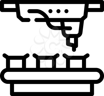 conveyor for packaging vaccine line icon vector. conveyor for packaging vaccine sign. isolated contour symbol black illustration