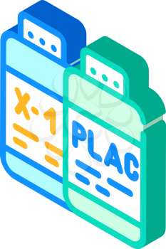 test samples of vaccine and placebo isometric icon vector. test samples of vaccine and placebo sign. isolated symbol illustration