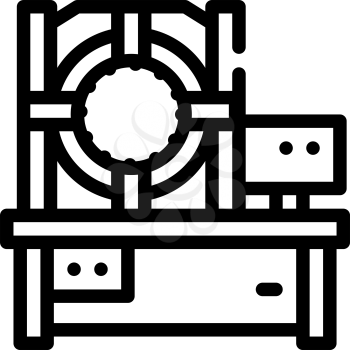 industrial crimping machine line icon vector. industrial crimping machine sign. isolated contour symbol black illustration