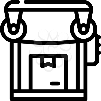 packaging machine line icon vector. packaging machine sign. isolated contour symbol black illustration