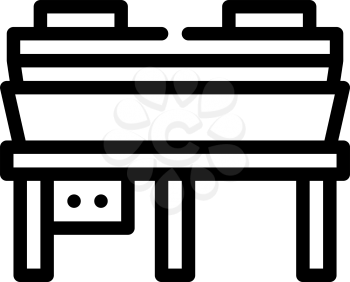hot pressing press line icon vector. hot pressing press sign. isolated contour symbol black illustration