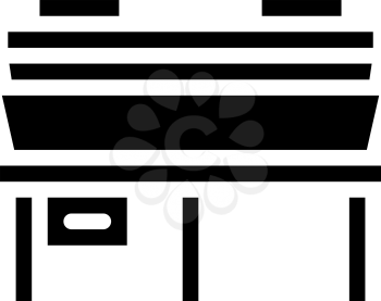 hot pressing press glyph icon vector. hot pressing press sign. isolated contour symbol black illustration