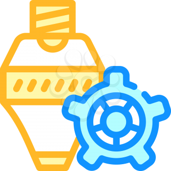 consumables, print head and gear color icon vector. consumables, print head and gear sign. isolated symbol illustration