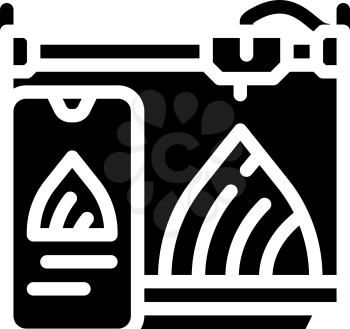 mobile control 3d printer glyph icon vector. mobile control 3d printer sign. isolated contour symbol black illustration