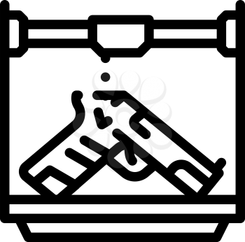 weapons 3d printing line icon vector. weapons 3d printing sign. isolated contour symbol black illustration