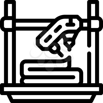 uv flash fused printer line icon vector. uv flash fused printer sign. isolated contour symbol black illustration