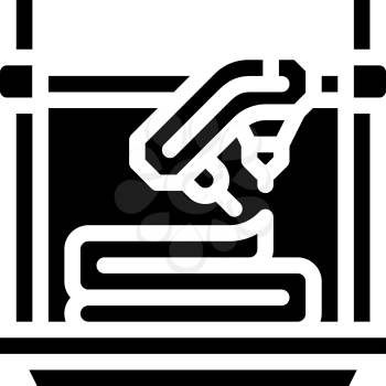 uv flash fused printer glyph icon vector. uv flash fused printer sign. isolated contour symbol black illustration