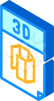 computer file for printing on printer isometric icon vector. computer file for printing on printer sign. isolated symbol illustration