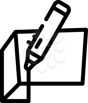 3d pen line icon vector. 3d pen sign. isolated contour symbol black illustration