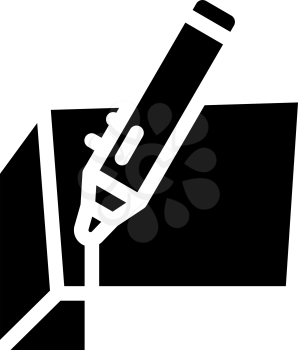 3d pen glyph icon vector. 3d pen sign. isolated contour symbol black illustration
