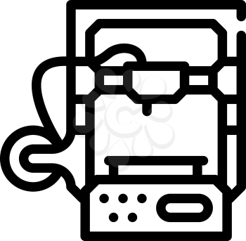 3d printer line icon vector. 3d printer sign. isolated contour symbol black illustration