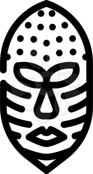 mask museum exhibit line icon vector. mask museum exhibit sign. isolated contour symbol black illustration