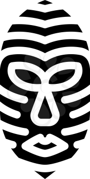 mask museum exhibit glyph icon vector. mask museum exhibit sign. isolated contour symbol black illustration