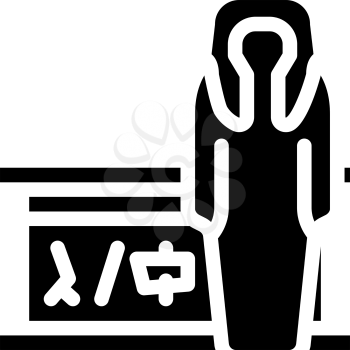 mummy museum exhibit glyph icon vector. mummy museum exhibit sign. isolated contour symbol black illustration