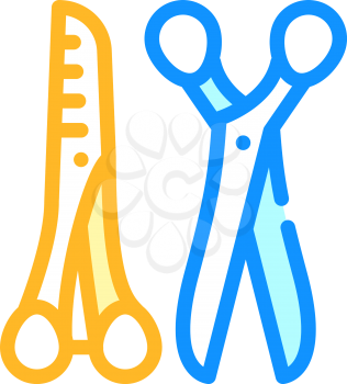 scissors for cut animal hair color icon vector. scissors for cut animal hair sign. isolated symbol illustration