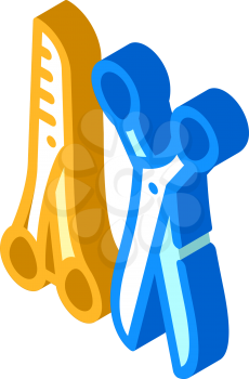 scissors for cut animal hair isometric icon vector. scissors for cut animal hair sign. isolated symbol illustration