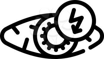 eye cutting ache line icon vector. eye cutting ache sign. isolated contour symbol black illustration