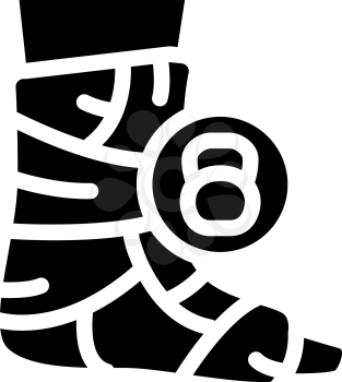 broken leg dull or severe ache glyph icon vector. broken leg dull or severe ache sign. isolated contour symbol black illustration